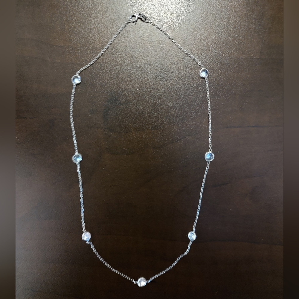 925 Sterling Silver 16in Swarovski Crystal Necklace